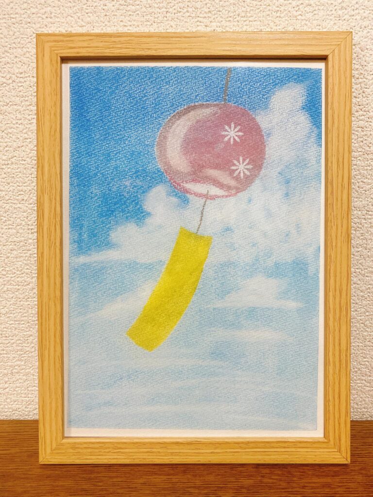 パステル画 夏の富士 デュモール